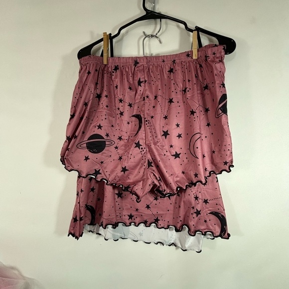 XL Stars, Moon  Saturn Mauve Pink Pajama Set - Picture 2 of 4